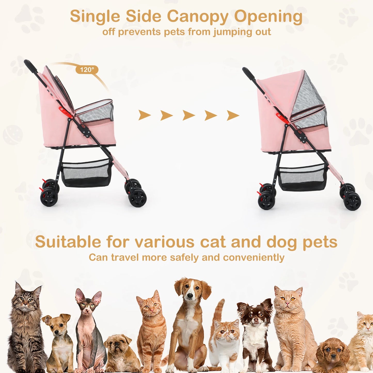 Pink Pet Stroller