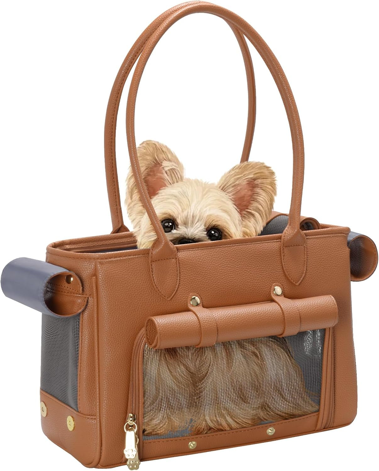 Stylish Leather Pet Carrier Purse 