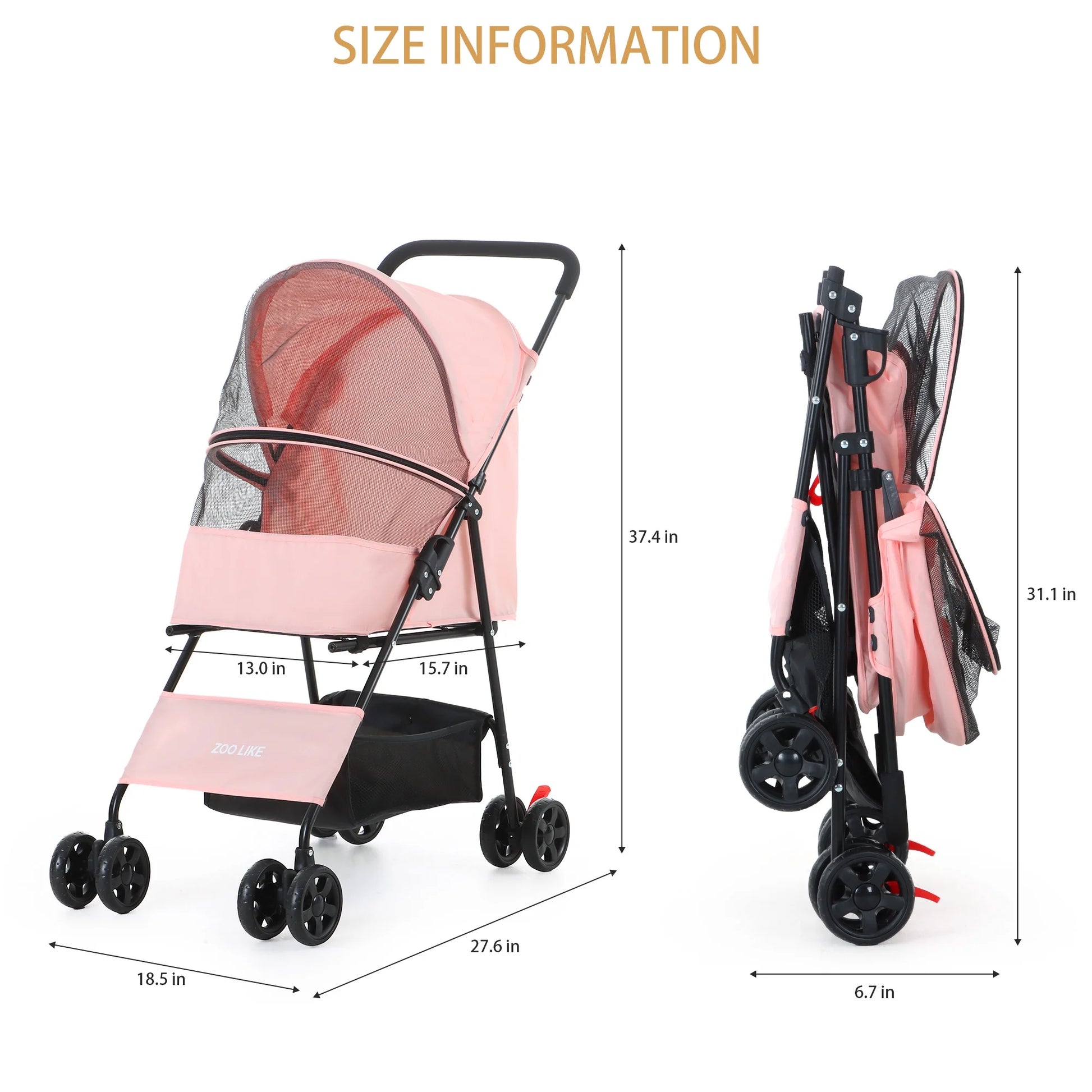 Pink Pet Stroller 