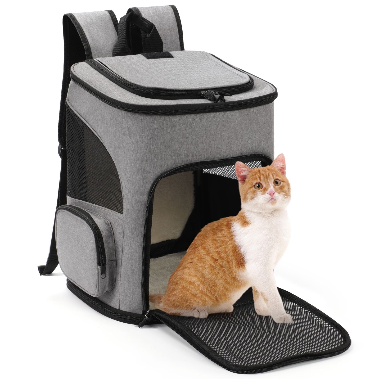Gray Expandable Cat Backpack 