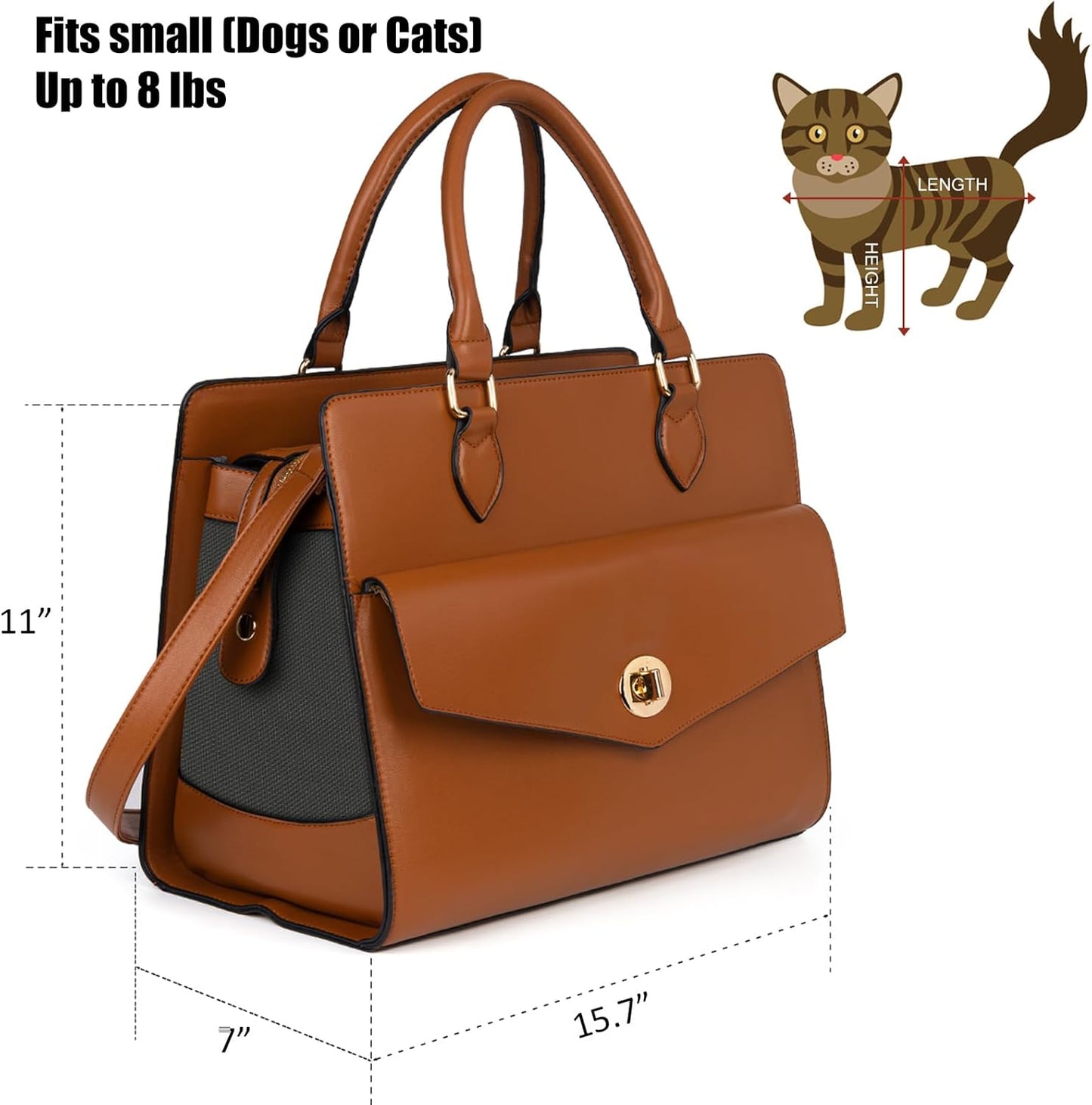 Stylish Leather Pet Carrier Purse 
