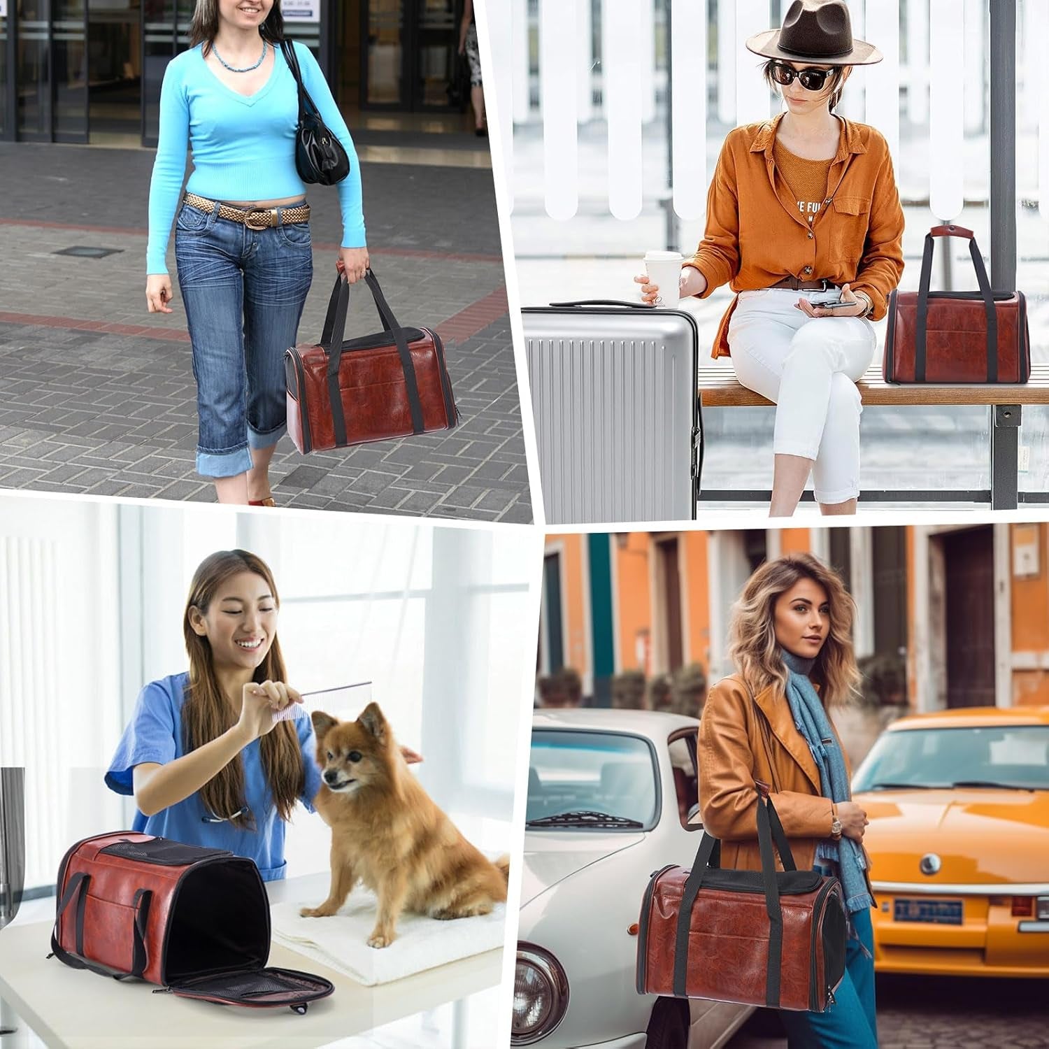 Fashion Leather Pet Carrier 