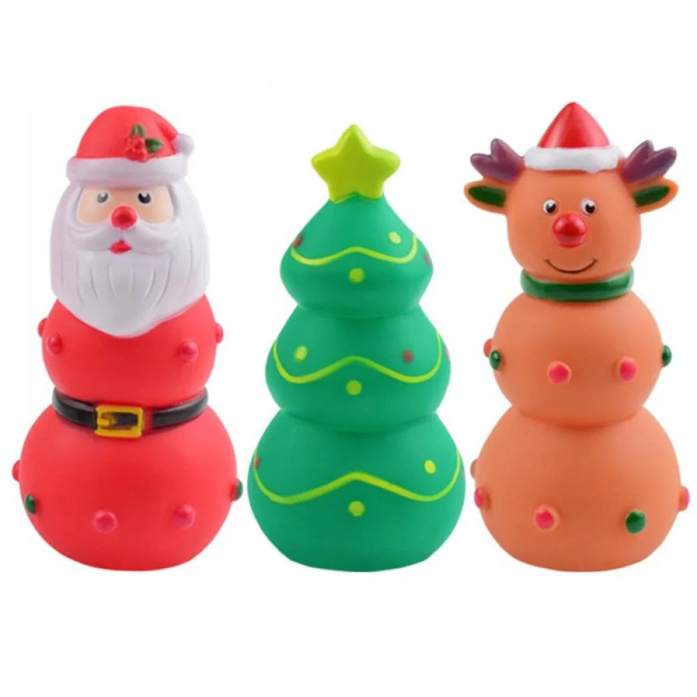 3 Pack Small Christmas Dog Toys