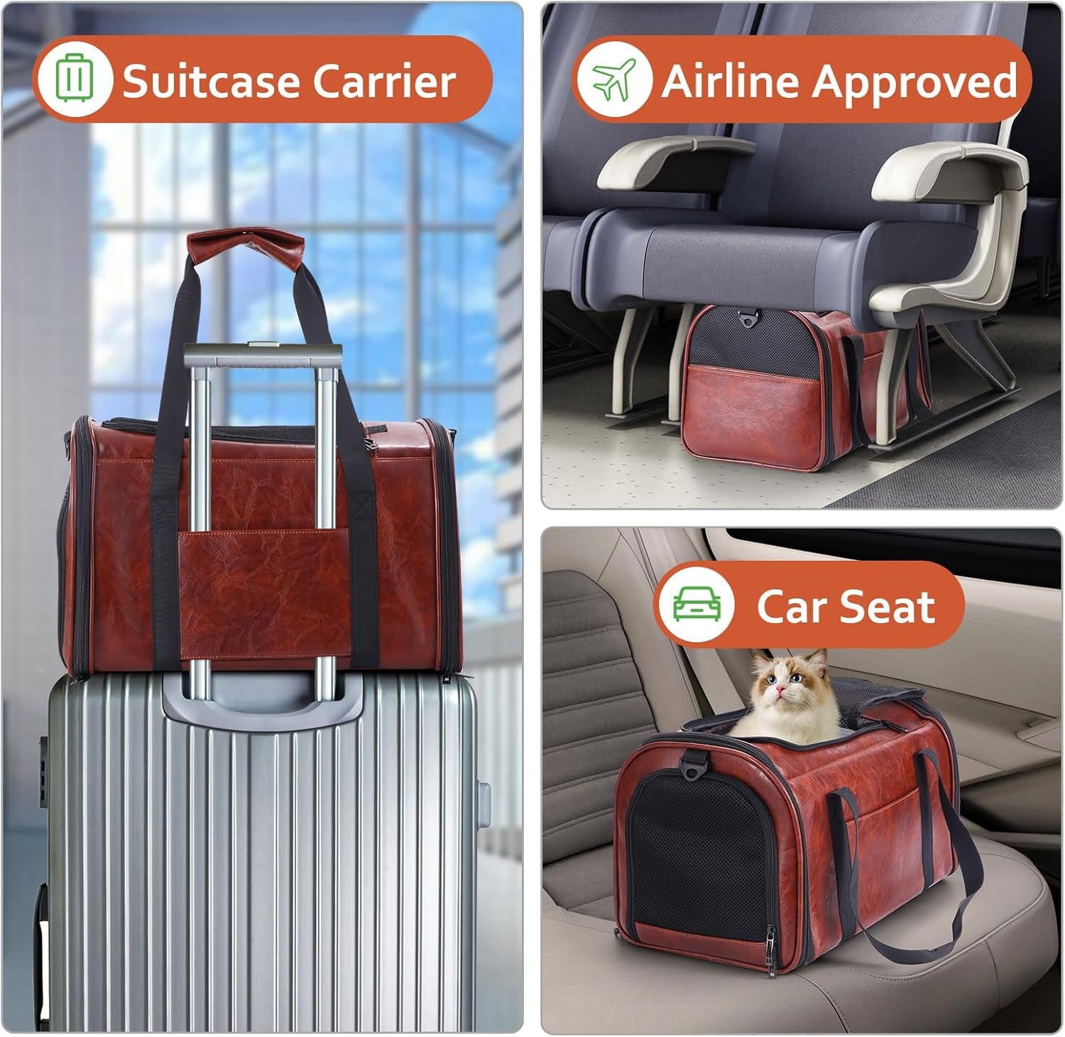 Fashion Leather Pet Carrier 