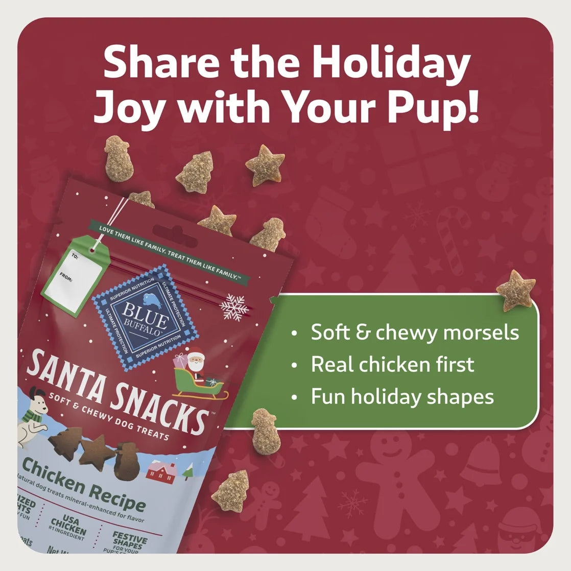 Santa Snacks Soft-Moist Dog Bits for Training, Chicken, 4.5-Oz. Bag
