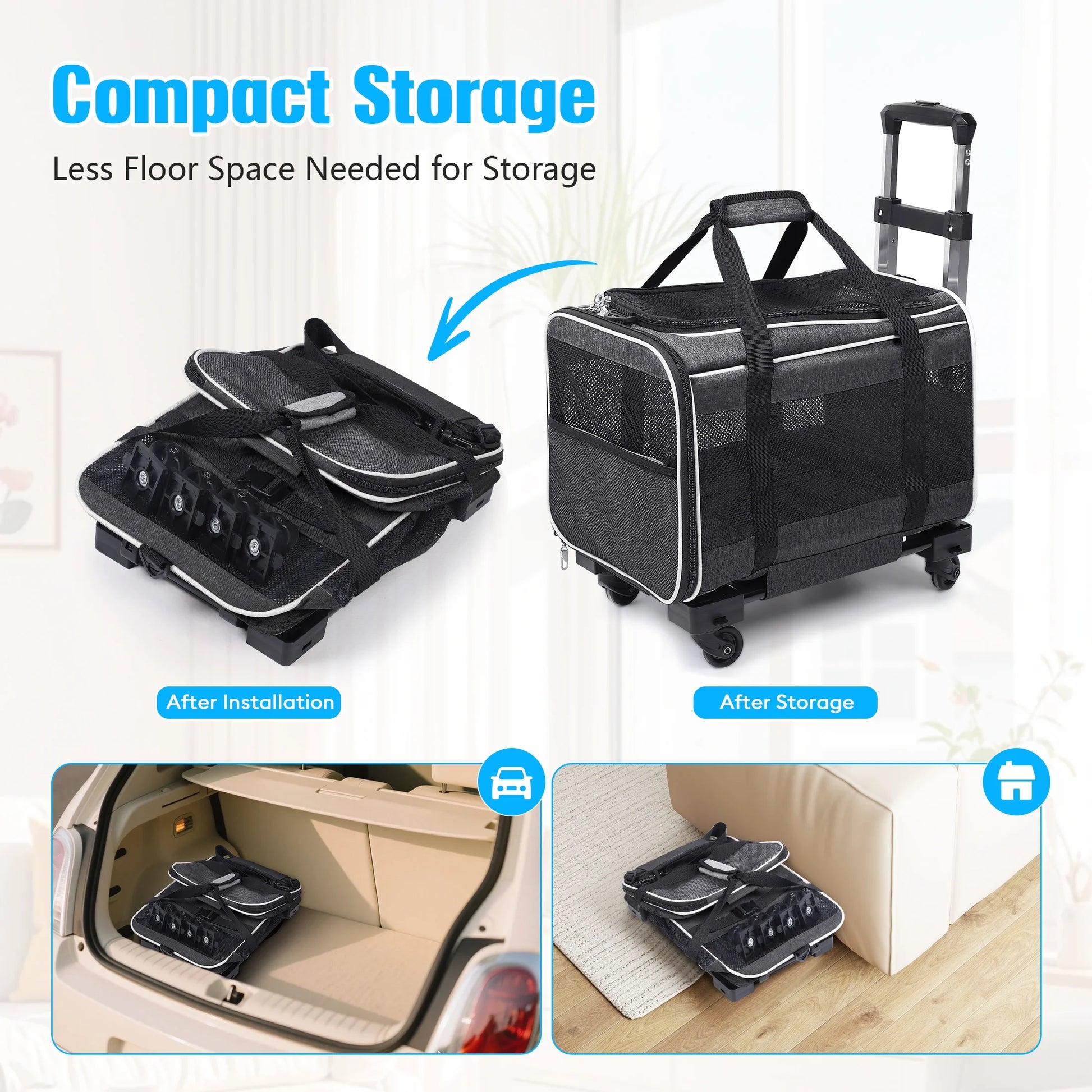 Pet Carrier with Wheels 