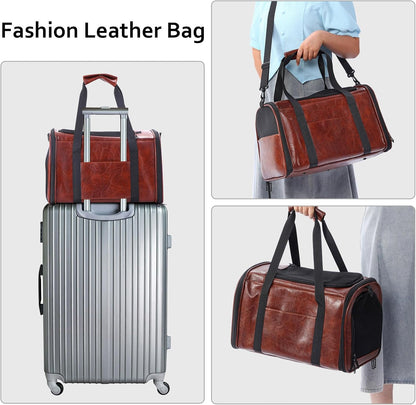 Fashion Leather Pet Carrier 