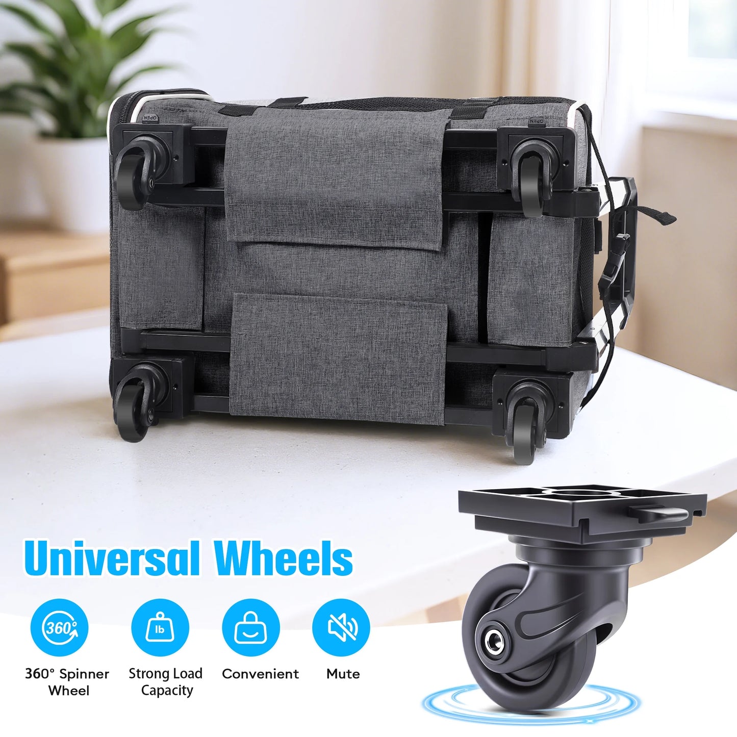 Pet Carrier with Wheels 