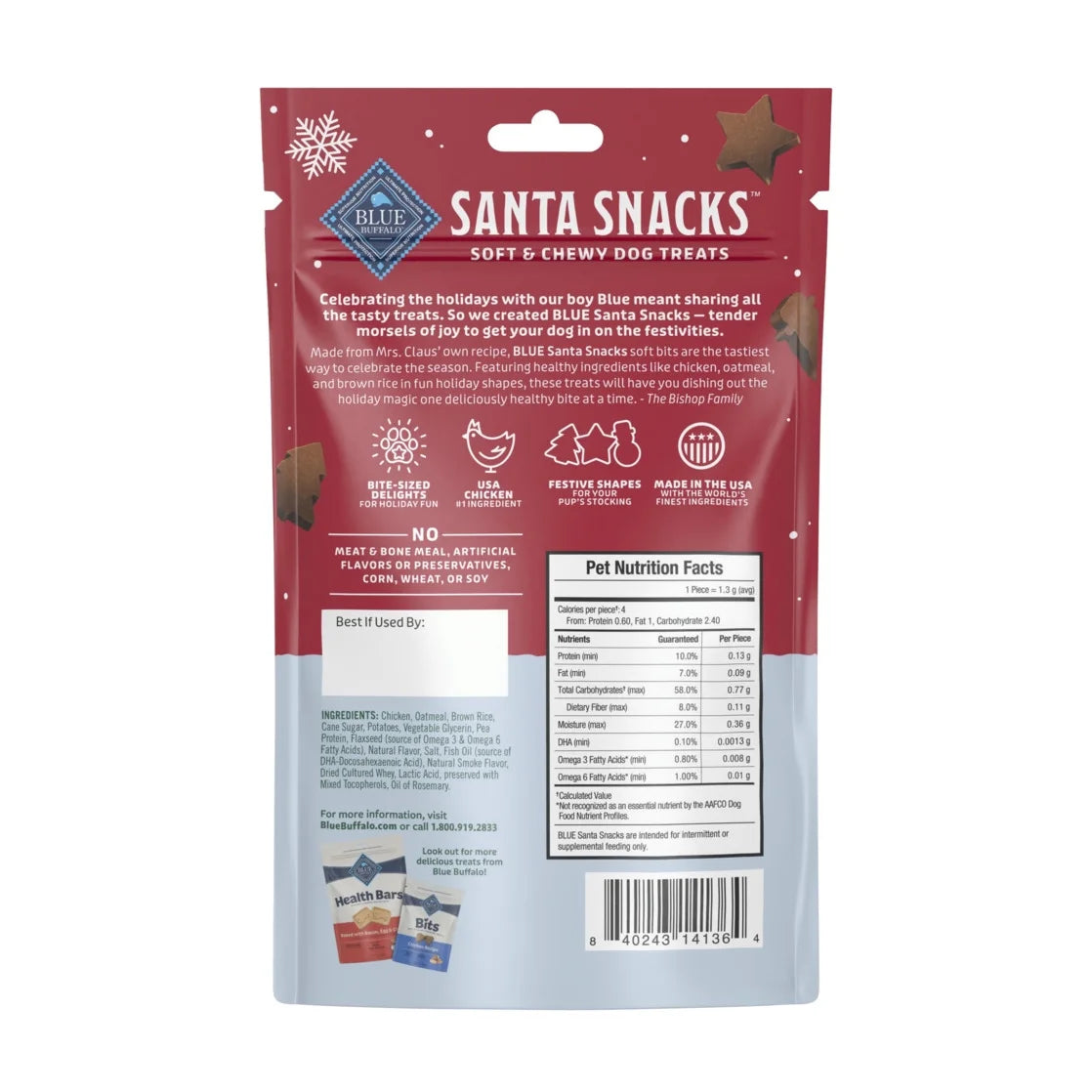 Santa Snacks Soft-Moist Dog Bits for Training, Chicken, 4.5-Oz. Bag