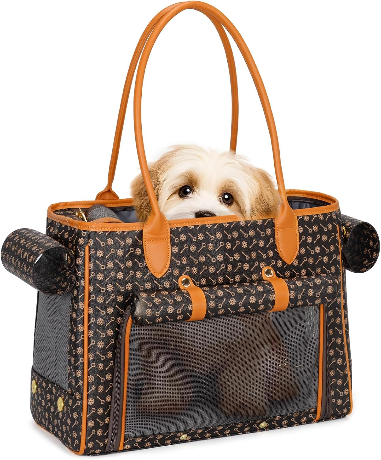 Stylish Leather Pet Carrier Purse 