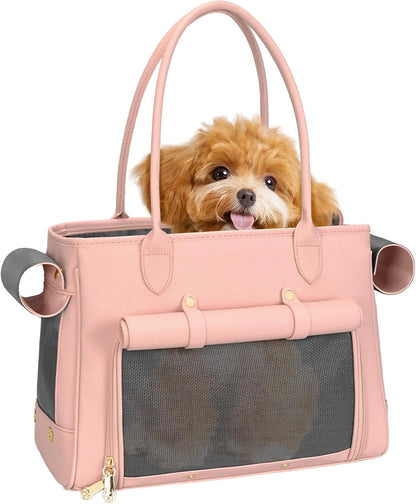 Stylish Leather Pet Carrier Purse 