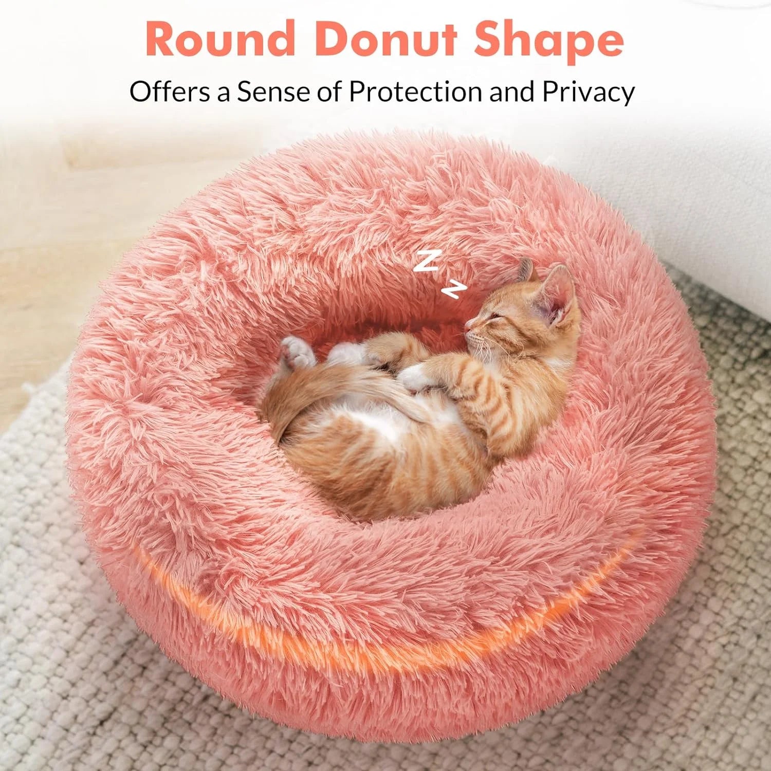 Pink Fluffy Cat Bed 