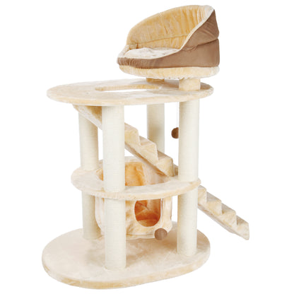 Beige Cat Tower with Bed 
