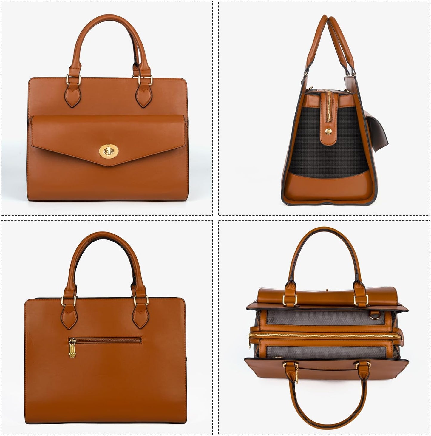 Stylish Leather Pet Carrier Purse 