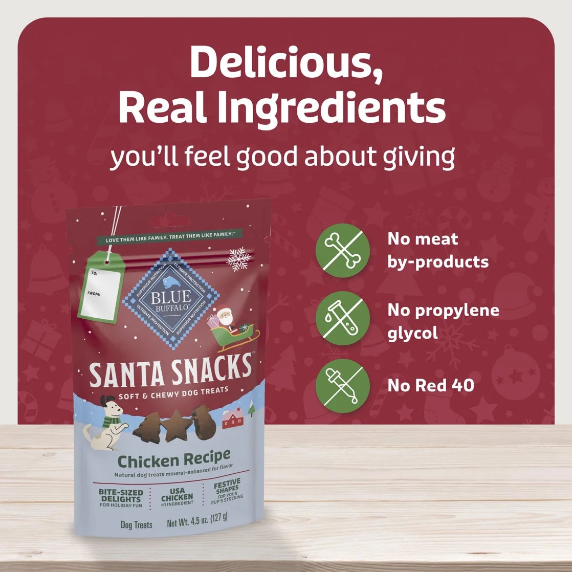 Santa Snacks Soft-Moist Dog Bits for Training, Chicken, 4.5-Oz. Bag