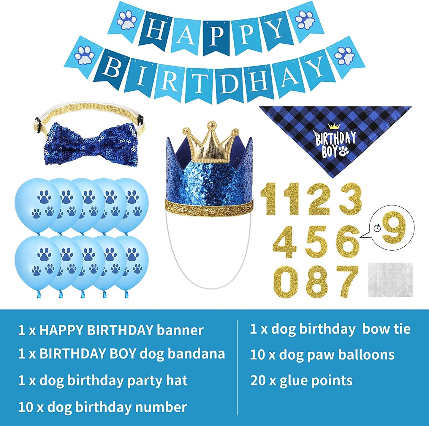 Blue Pet Birthday Party Supplies 