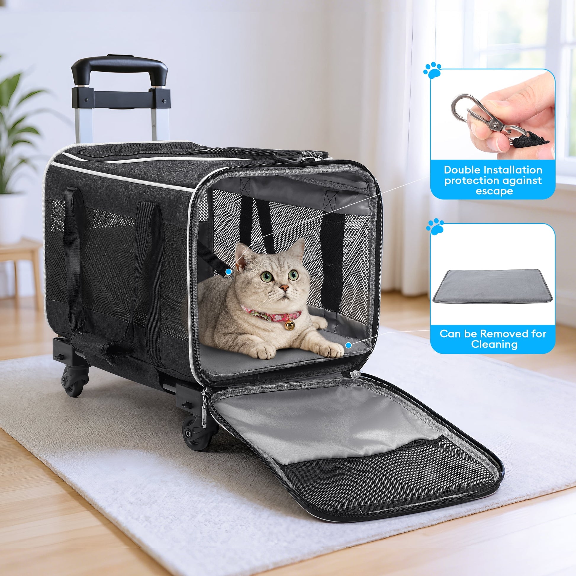 Pet Carrier with Wheels 