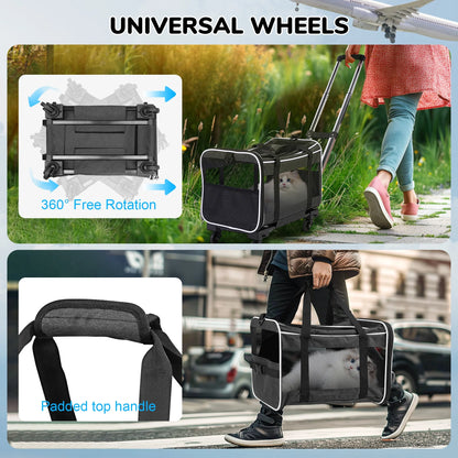 Pet Carrier with Wheels 