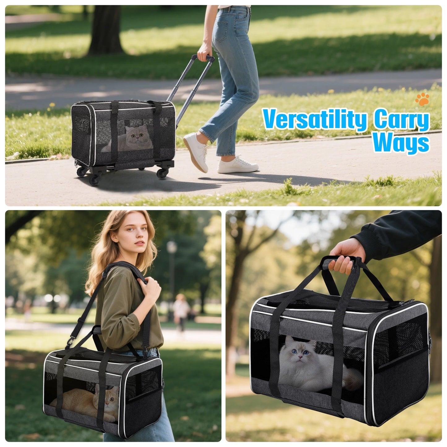 Pet Carrier with Wheels 