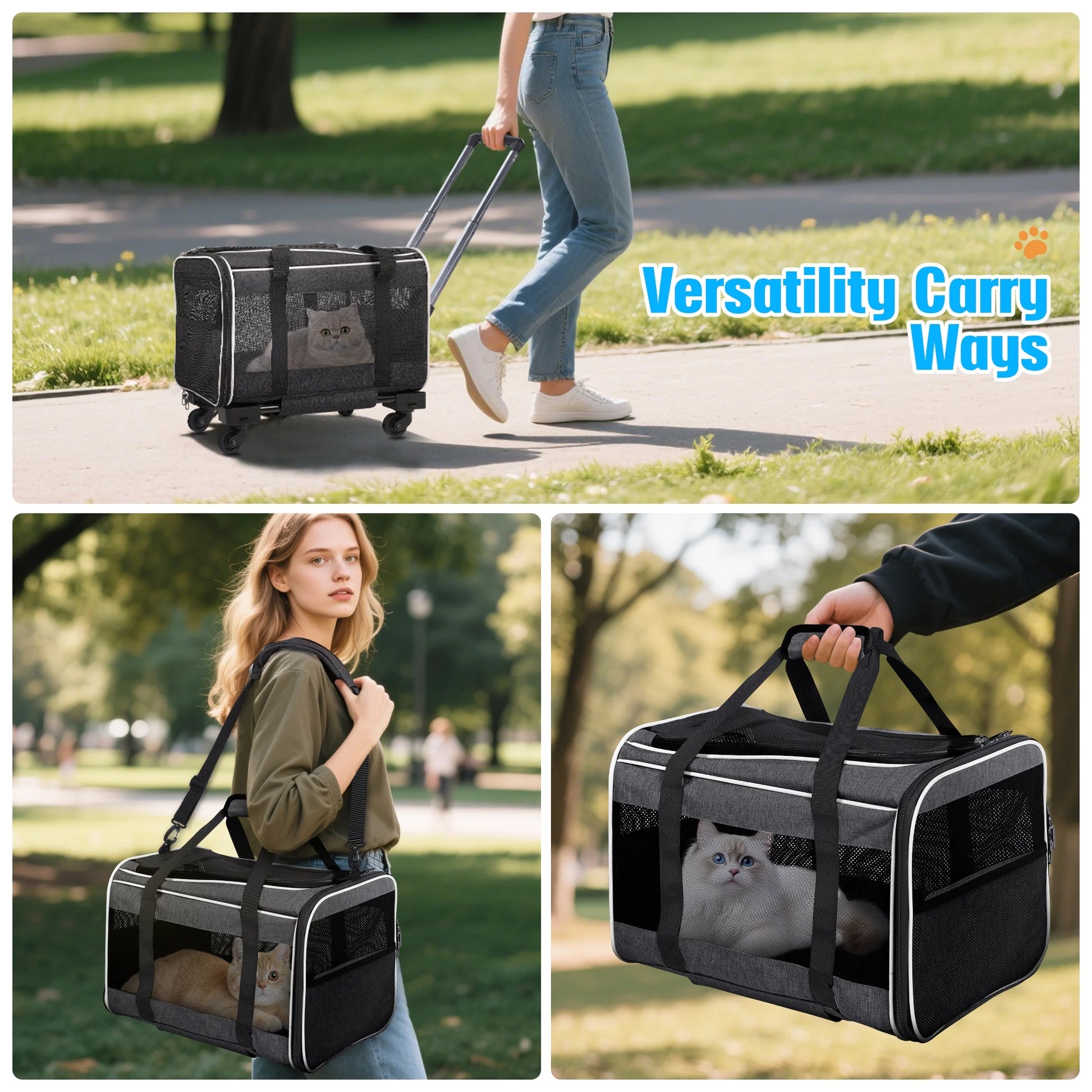 Pet Carrier with Wheels 