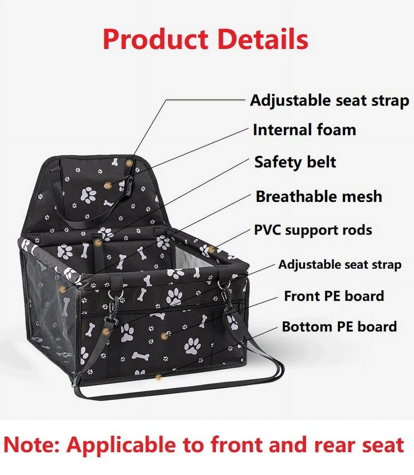 Dark Gray Car Booster Seat 