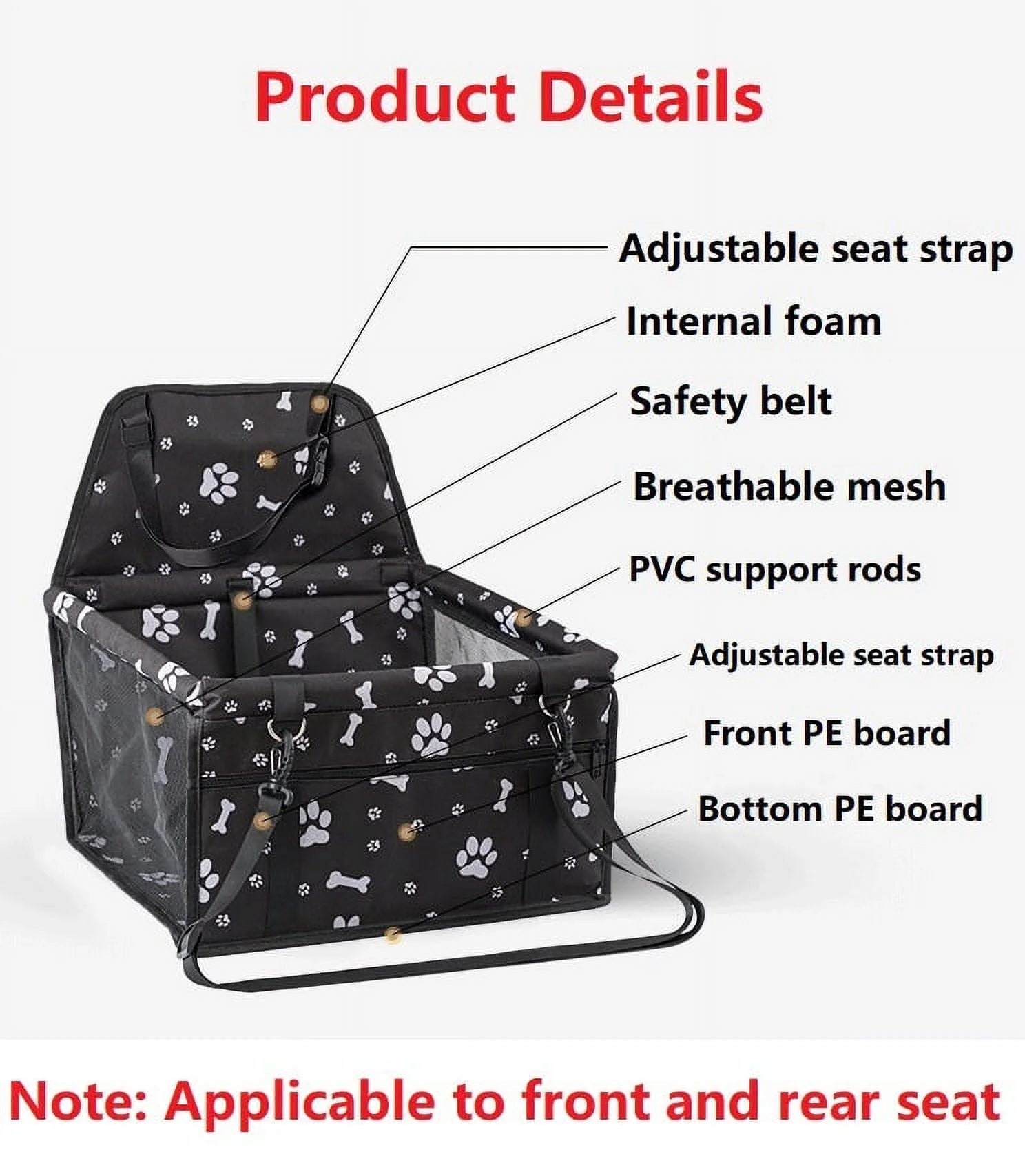 Dark Gray Car Booster Seat 