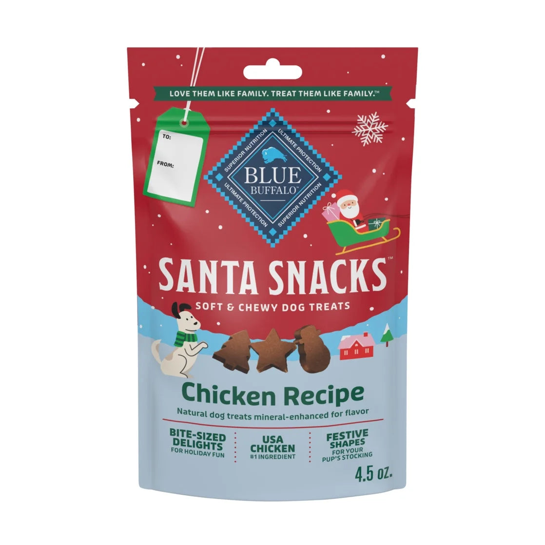Santa Snacks Soft-Moist Dog Bits for Training, Chicken, 4.5-Oz. Bag