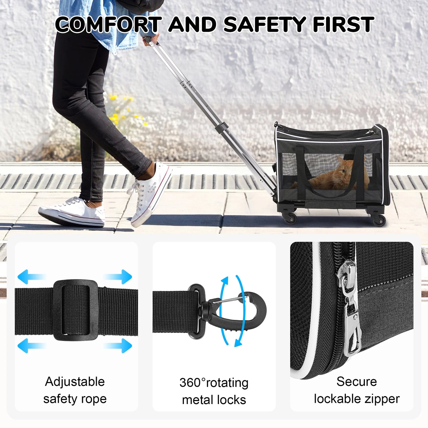 Pet Carrier with Wheels 