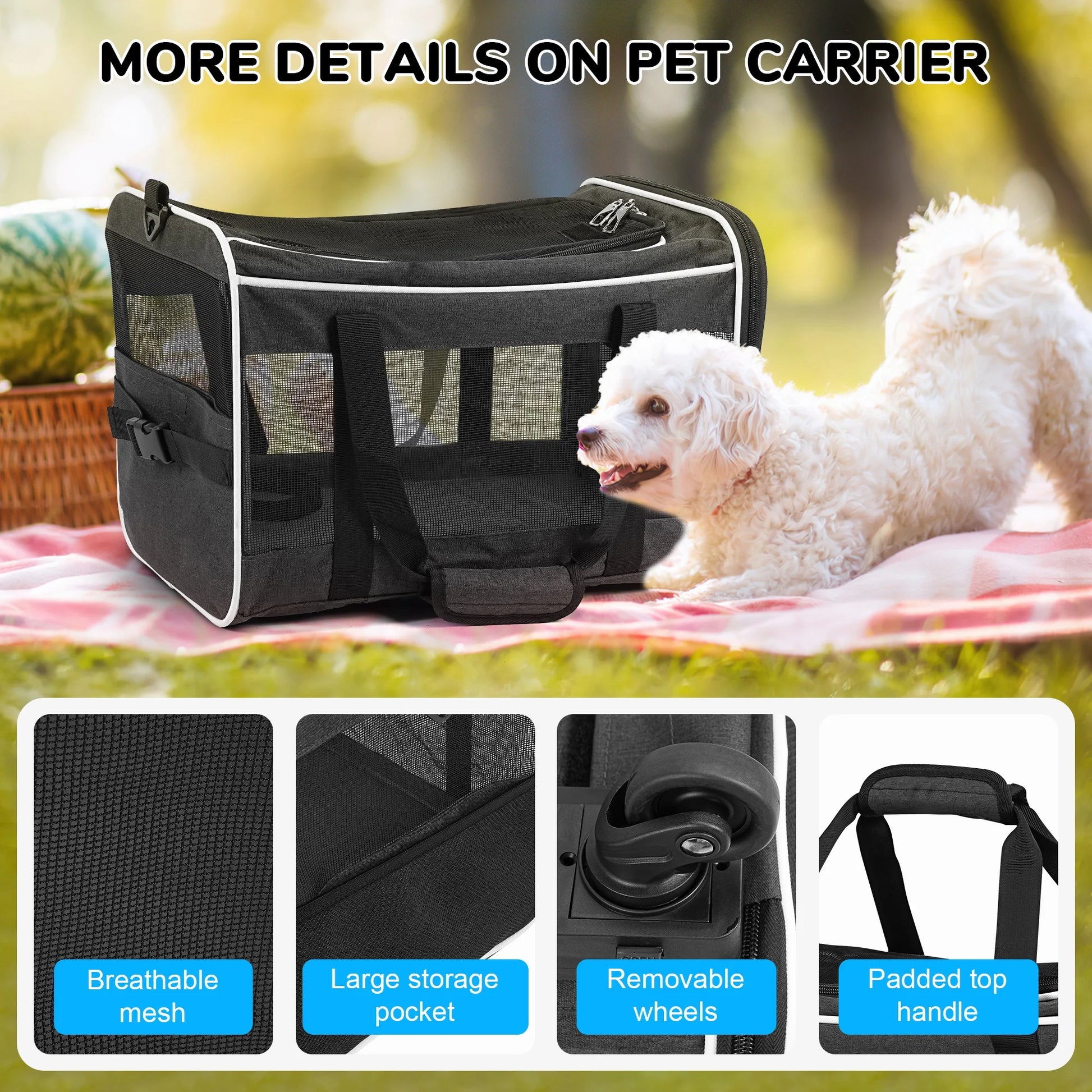 Pet Carrier with Wheels 