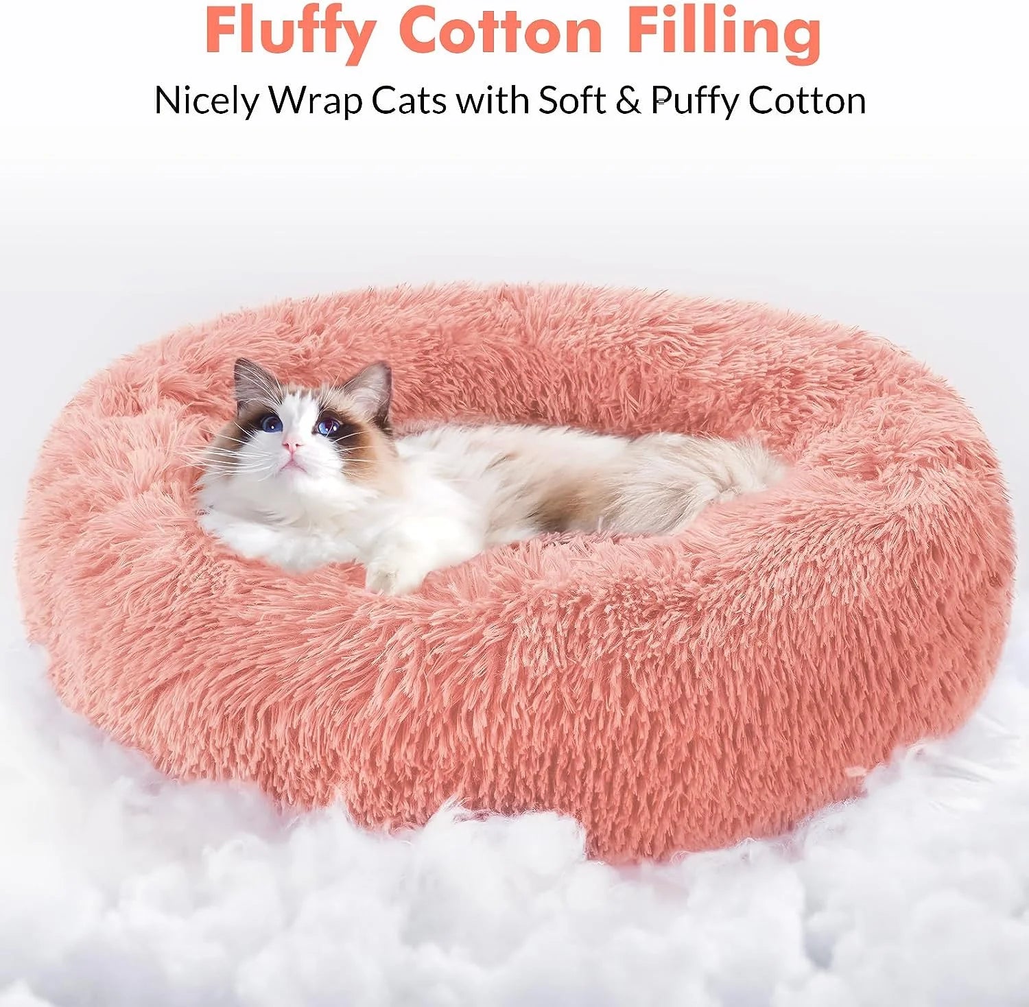 Pink Fluffy Cat Bed 